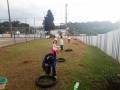 Alunos das esolas municipais de Boituva-SP reslizam a plantação de mudas