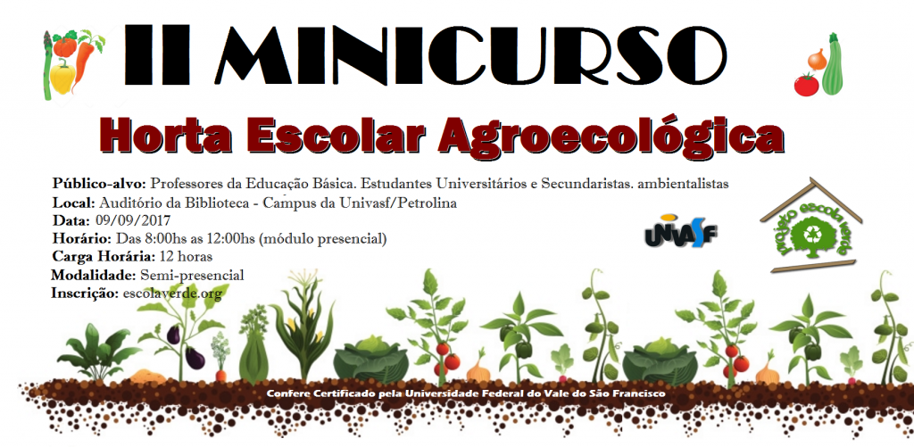 banner do II minicurso de horta escolar agroecológica