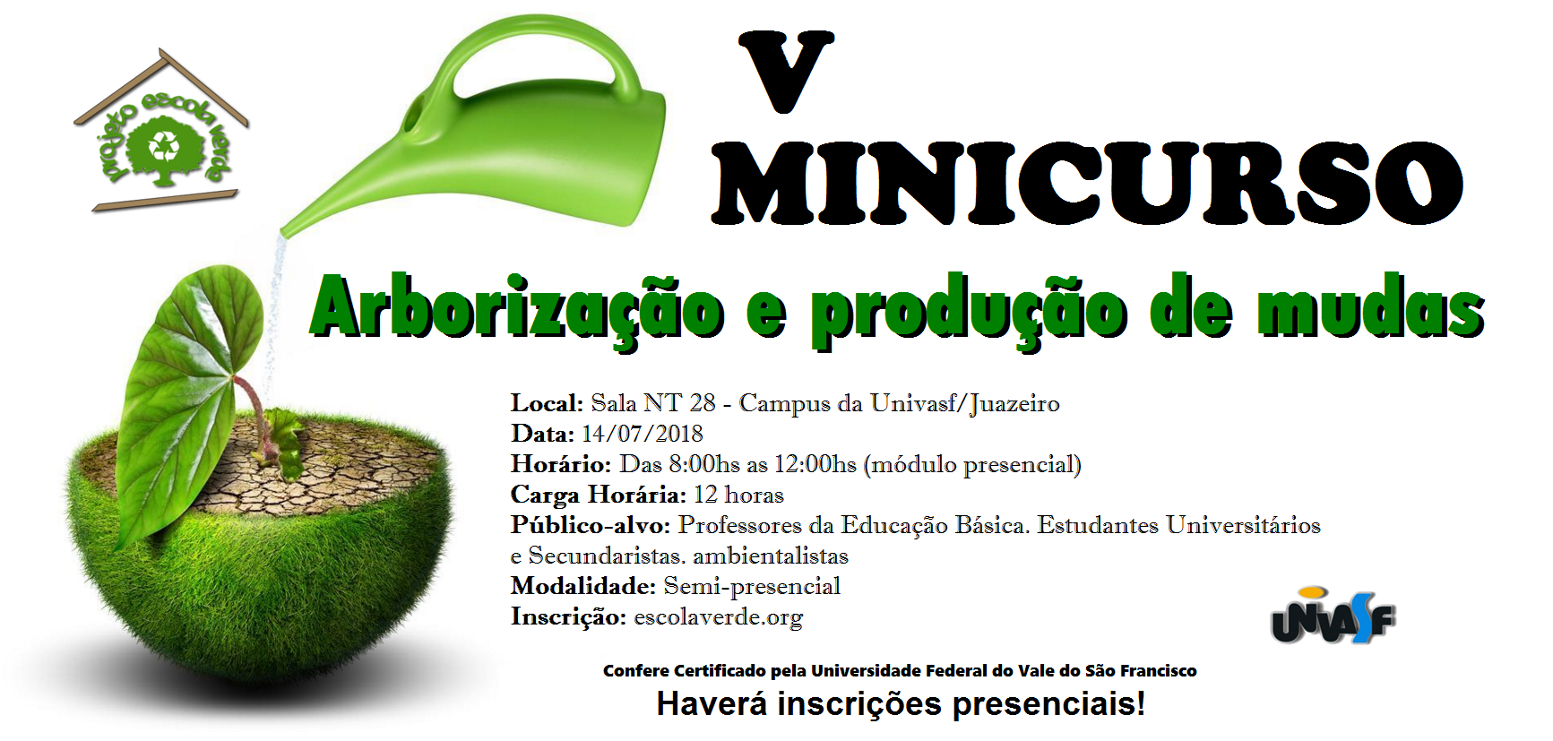 banner V minicurso de produção de mudas e arborização