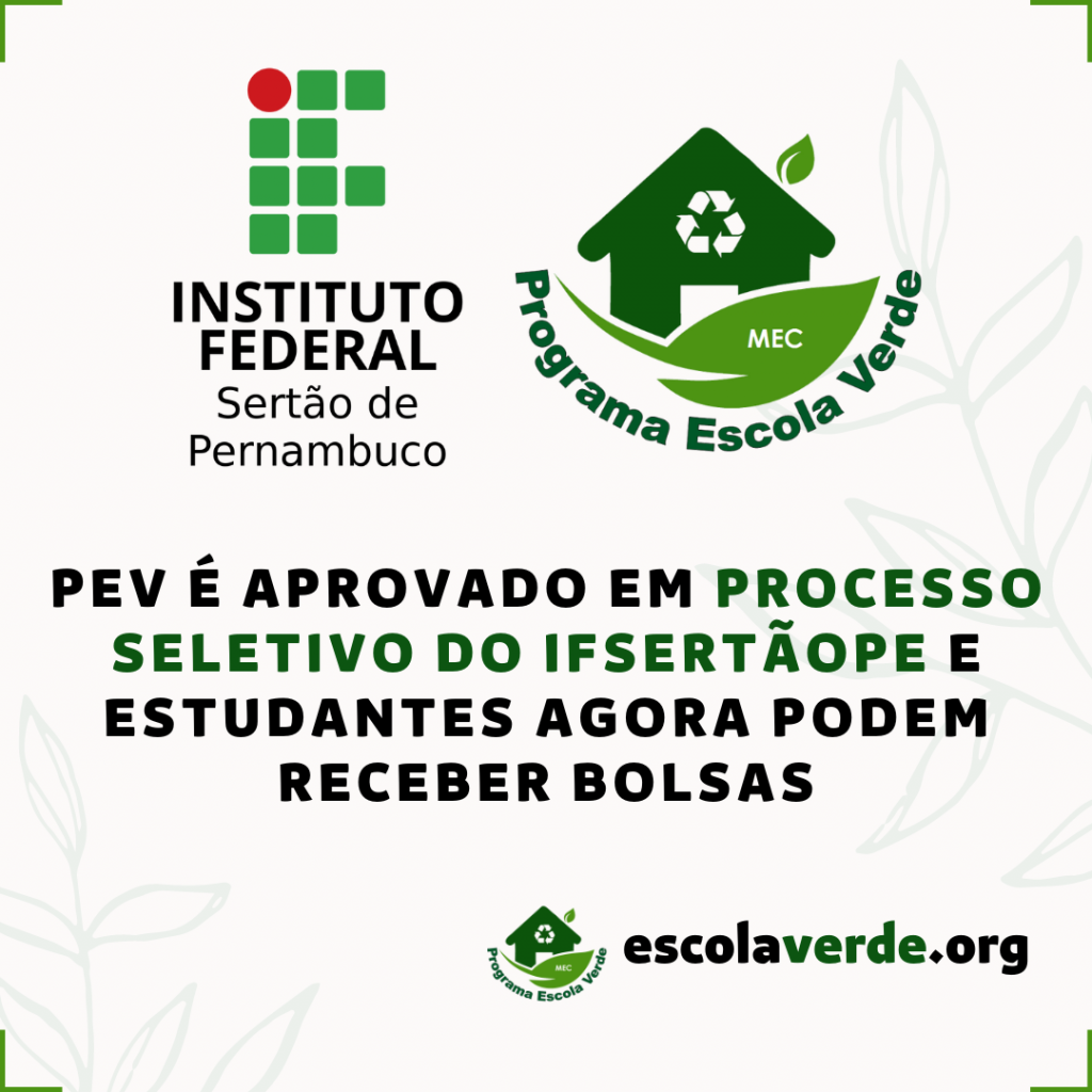 PEV É APROVADO EM PROCESSO SELETIVO DO IFSERTÃOPE E MAIS ESTUDANTES ...